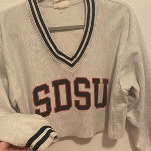 Champion Gray CROP SDSU Sweatshirt